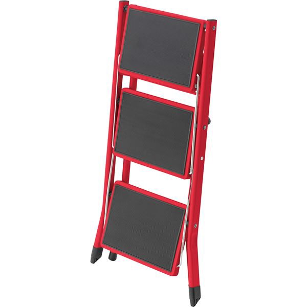 ステップ台 約W42.5×D65.5×H68cm レッド 完成品〔代引不可〕の通販は