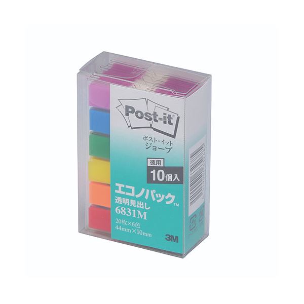 3M Post-it ポストイット ジョーブ エコノパック 透明見出し 3M-6831Mの通販は