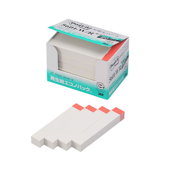 3M Post-it ポストイット 再生紙エコノパック ふせんハーフ 3M-5601-BX5 3M Post-it ポストイット エコノパック強粘着ノート パステルカラーY