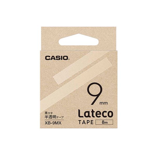〔5個セット〕 カシオ計算機 Lateco 詰め替え用テープ 9mm 半透明テープ 黒文字 XB-9MXX5の通販は
