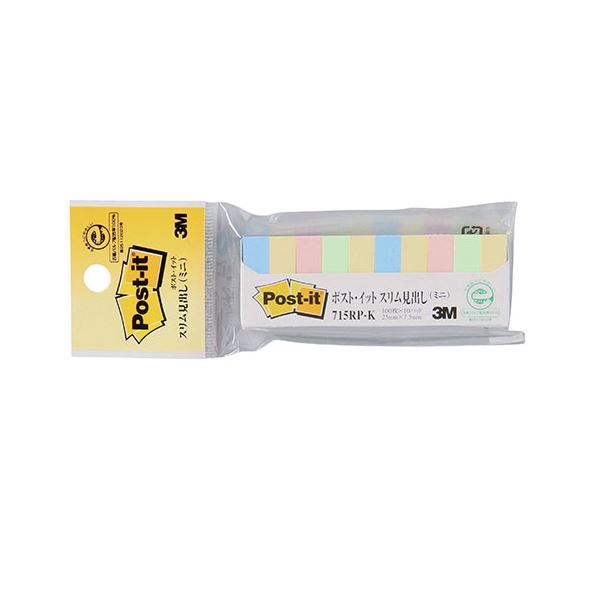 〔20個セット〕 3M Post-it ポストイット 再生紙 スリム見出し(ミニ) 3M-715RP-KX20の通販は 7,518円