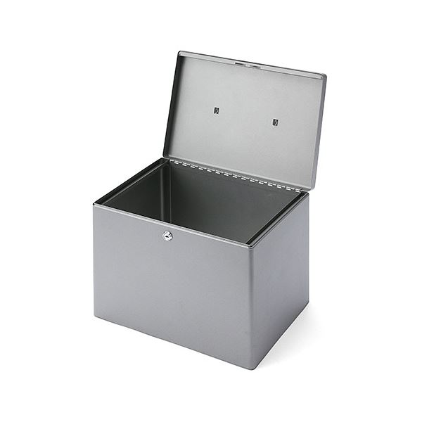 サンワダイレクト 鍵付きファイルケース取手付き (A4ファイル対応・鍵付き・大型) 200-SL036GY 1個〔代引不可〕