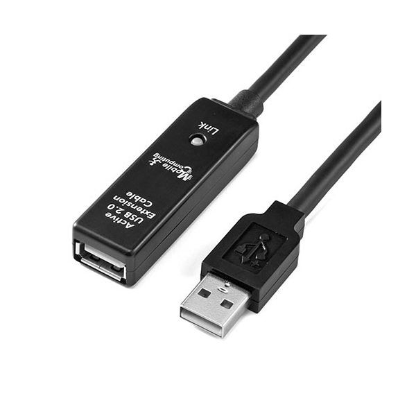 サンワダイレクトUSB2.0延長ケーブル 20m ブラック 500-USB007 1本〔代引不可〕