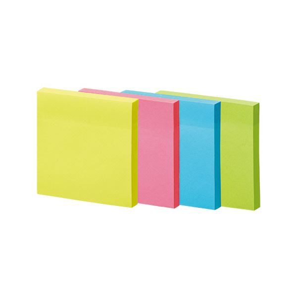 TANOSEE 強粘着ふせん75×75mm ビビッドカラー・4色 1セット(30冊:10冊×3パック)〔代引不可〕の通販は 6,499円