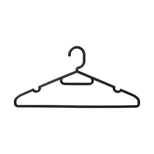 （まとめ） オカザキ スリット付ハンガー ブラック1セット（50本：10本×5パック） 〔×5セット〕〔代引不可〕の通販は 10,016円