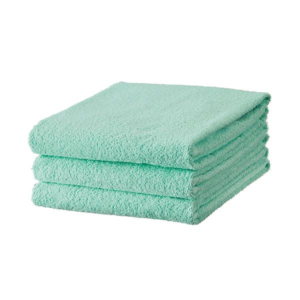 （まとめ） TANOSEE バスタオル グリーン1パック（3枚） 〔×5セット〕〔代引不可〕の通販は