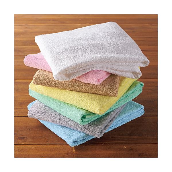 （まとめ） TANOSEE バスタオル グリーン1パック（3枚） 〔×5セット〕〔代引不可〕の通販は