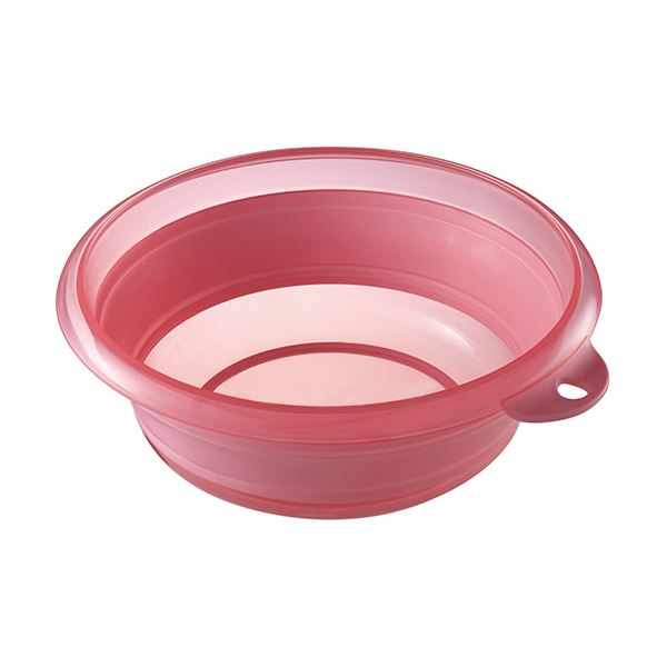 （まとめ） 伊勢藤 折りたためる ソフト湯おけ2.5L ピンク I-522P 1個 〔×10セット〕〔代引不可〕