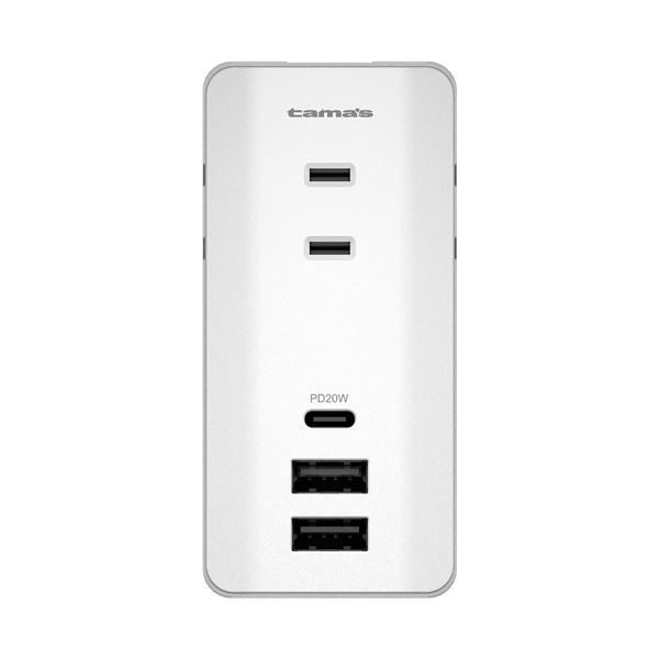 （まとめ） 多摩電子工業 ACタップ＆USBPD20W ホワイト TSK118U2CW 1個 〔×3セット〕〔代引不可〕の通販は