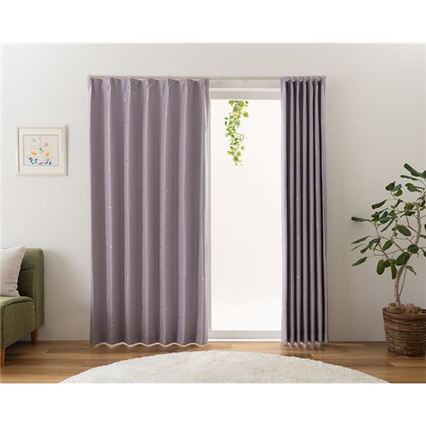 遮光カーテン 幅200cm×丈215cm 1枚 洗える 日本製 形状記憶加工 アジャスターフック タッセル付き 遮光 カーテン ステラ LA〔代引不可〕の通販は