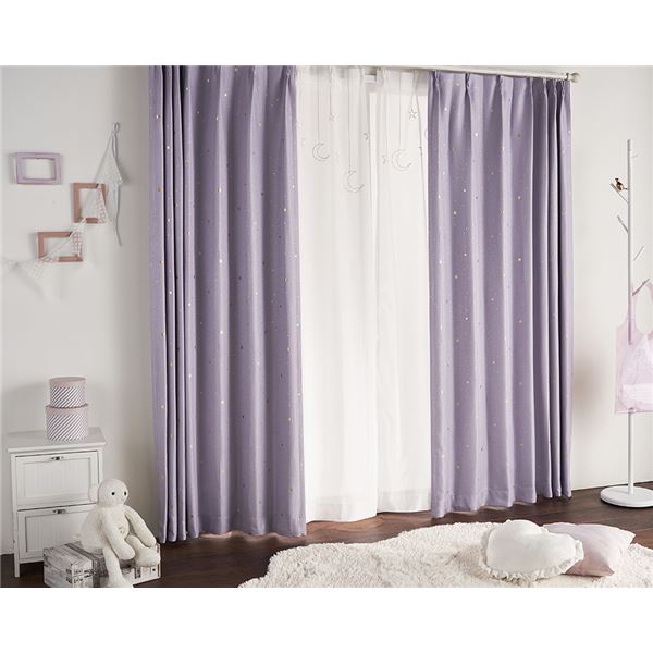 遮光カーテン 幅200cm×丈215cm 1枚 洗える 日本製 形状記憶加工 アジャスターフック タッセル付き 遮光 カーテン ステラ LA〔代引不可〕の通販は