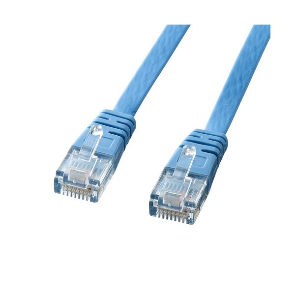 〔5個セット〕 サンワサプライ カテゴリ6フラットケーブル3m（ライトブルー） KB-FL6-03LBNX5〔代引不可〕の通販は 7,520円