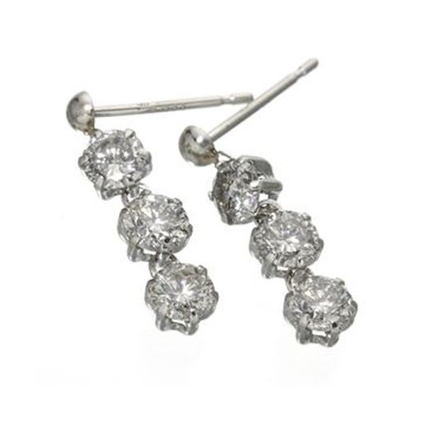 PT1ctスリーストーンダイヤモンドピアス プラチナ〔代引不可〕の通販は