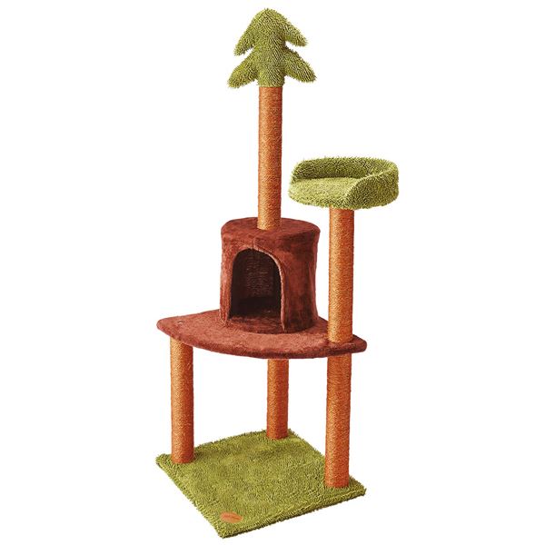 ねこまどグリーンテラスハイタワー (大型猫玩具)〔代引不可〕の通販は 14,282円
