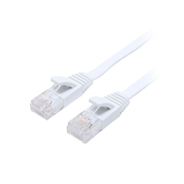 ミヨシ CAT.6A LANケーブル フラット ホワイト 20m C6A-F20WH〔代引不可〕の通販は