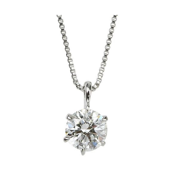 ダイヤモンドペンダント/ネックレス プラチナ Pt900 0.5ct ダイヤネックレス 一粒 6本爪 Hカラー SI2クラス Good 0.5カラット 鑑定書付き〔代引不可〕の通販は 200,230円