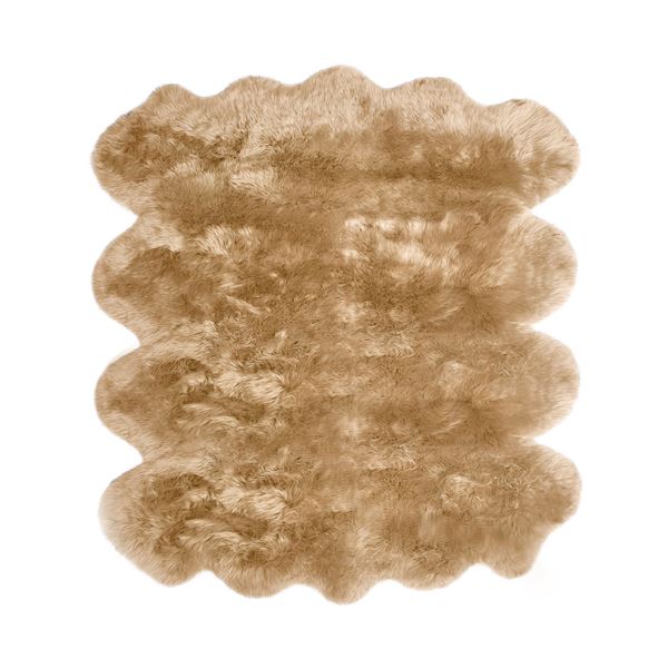 ムートンラグ 約170×160cm 8匹サイズ ブラウン〔代引不可〕〔代引不可〕の通販は