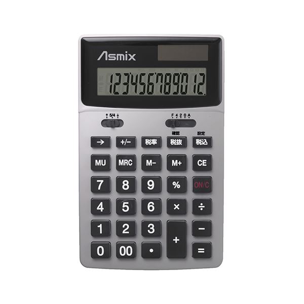 （まとめ） アスカ ビジネスカラー電卓 シルバー 〔×3セット〕〔代引不可〕の通販は 4,923円