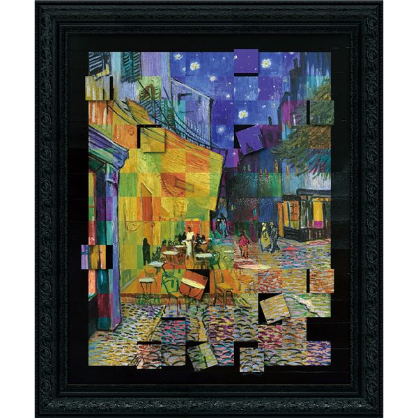 ユーパワー 名画モザイクアート Gel加工 アートフレーム Lサイズ ゴッホ「夜のカフェテラス」〔代引不可〕の通販は