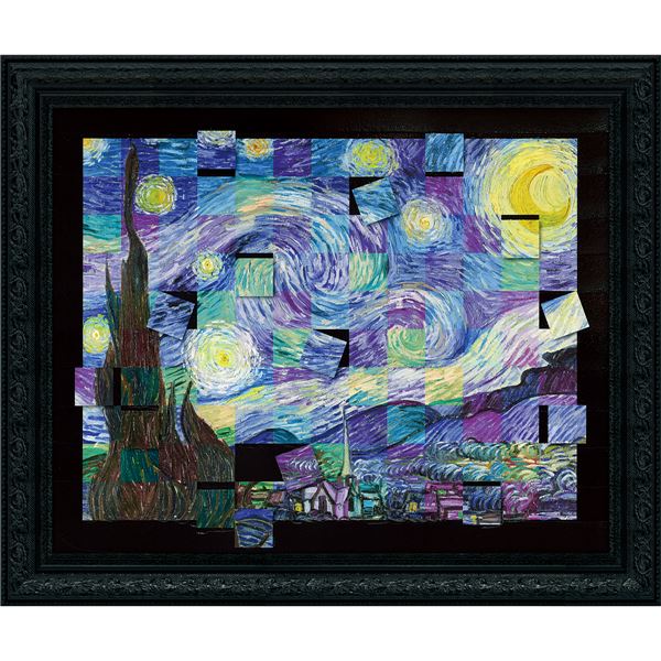 ユーパワー 名画モザイクアート Gel加工 アートフレーム Lサイズ ゴッホ「星月夜」〔代引不可〕の通販は