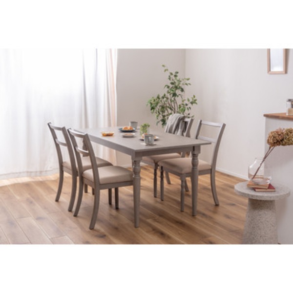 ダイニングテーブル グレー 約 W150×D80×H72cm 組立式〔代引不可〕〔代引不可〕の通販は