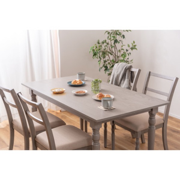 ダイニングテーブル グレー 約 W150×D80×H72cm 組立式〔代引不可〕〔代引不可〕の通販は