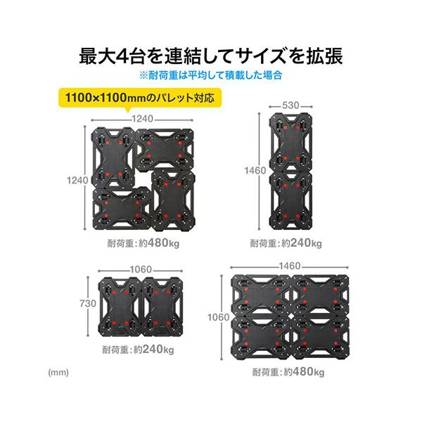 サンワサプライ 連結台車 大 CART-FA7BK〔代引不可〕