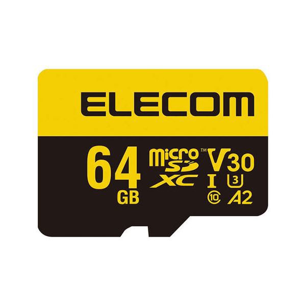 エレコム 高耐久 U3，V30 microSDXC メモリカード 64GB MF-HMS064GU13V3〔代引不可〕