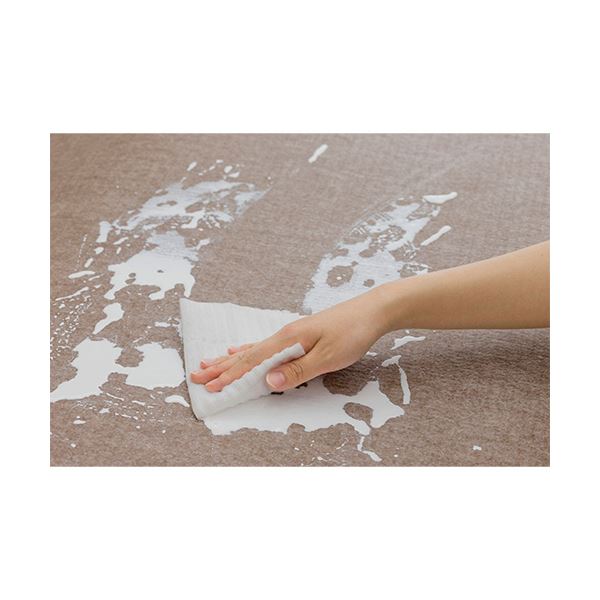 サンコーおくだけ吸着 拭けるキッチンマット 60×180cm 無地 ブラウン KP-78 1枚〔代引不可〕の通販は