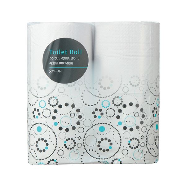 TANOSEEリサイクルトイレットペーパー シングル 芯あり 90m 1セット（960ロール：8ロール×120パック）〔代引不可〕