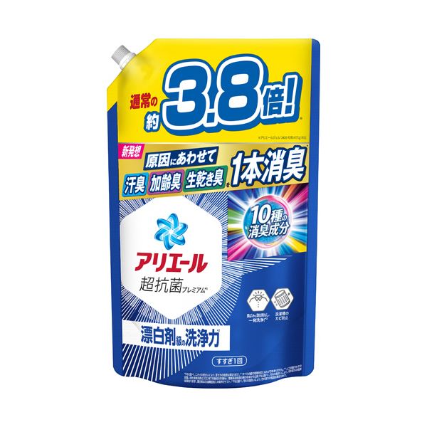 （まとめ） P＆Gアリエール ジェル つめかえ用 ウルトラジャンボサイズ 1.55kg 1パック 〔×2セット〕〔代引不可〕の通販は