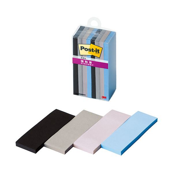 3Mポスト・イット 強粘着ふせん マルチカラー9 75×25mm 4色 500SS-MC-91セット（80冊：8冊×10パック）〔代引不可〕の通販は
