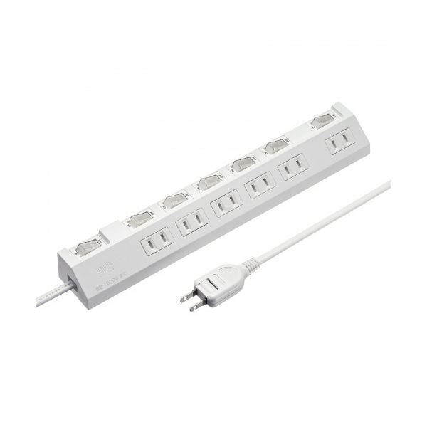 サンワサプライ個別スイッチ付き節電タップ 2P・6個口 ホワイト 3m TAP-S30-3W 1個〔代引不可〕の通販は 9,260円