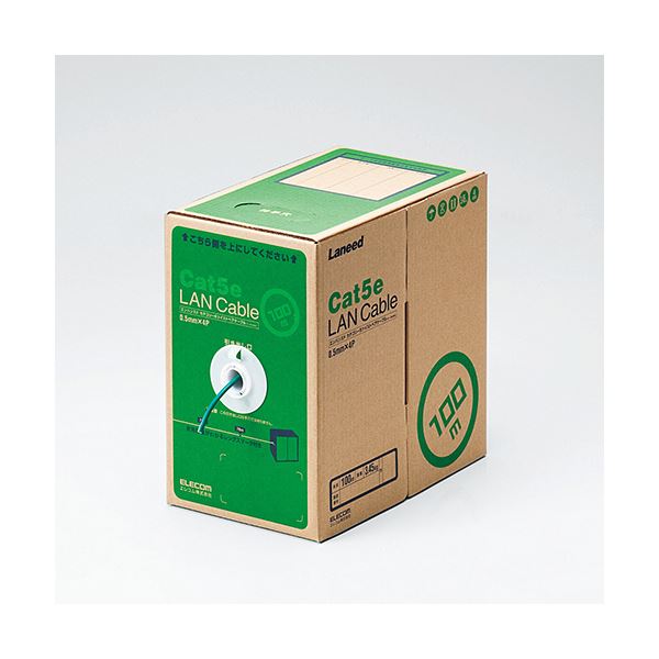 エレコムLANケーブル（Cat5e 単線） ダークグリーン 100m RoHS指令準拠（10物質） LD-CT2／DG100／RS1本〔代引不可〕の通販は 12,893円