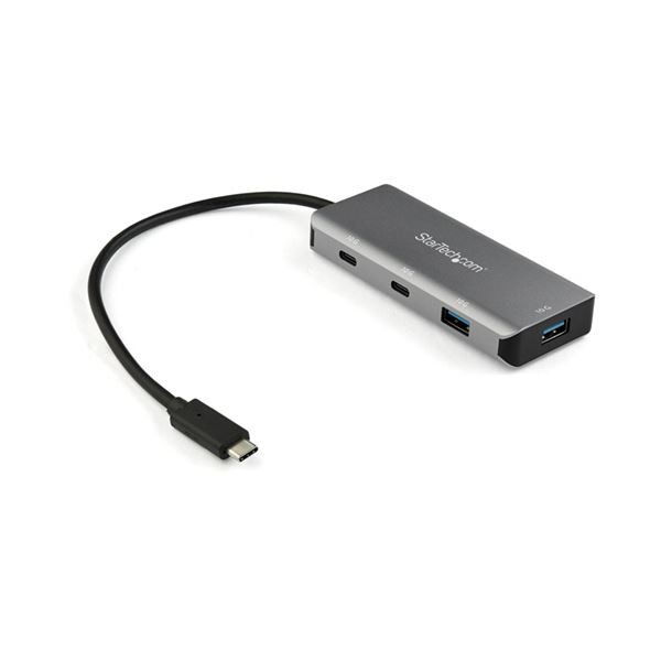 StarTech.com 4ポートUSB-Cハブ USB Type-Cポート×2／Type-A×2 ブラック＆スペースグレーHB31C2A2CB 1個〔代引不可〕