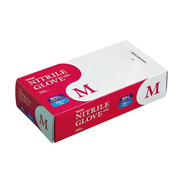 川西工業 ニトリル使いきり極薄手袋 粉なし ブルー M #2039 1セット（3000枚：100枚×30箱）〔代引不可〕の通販は
