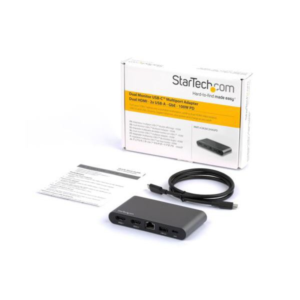 StarTech.com USB Type-C接続マルチアダプタ ブラック DK30C2HAGPD 1個〔代引不可〕