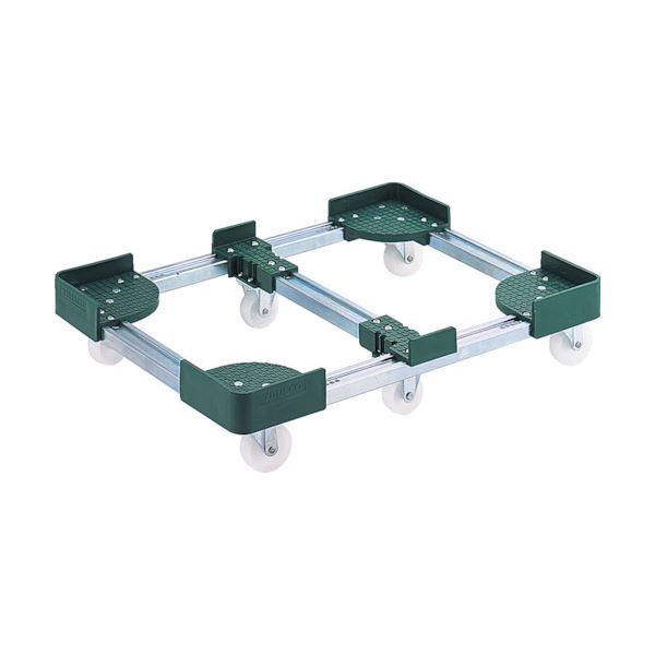 TRUSCO伸縮式コンテナ台車 内寸300-400×700-800 スチール製 FCD6-3070 1台 組立式〔代引不可〕の通販は