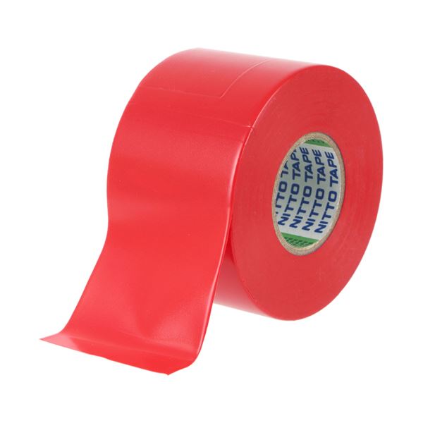 （まとめ） ニトムズビニルテープ No.21 幅広 50mm×20m 赤 J3421 1巻 〔×10セット〕〔代引不可〕の通販は 8,225円