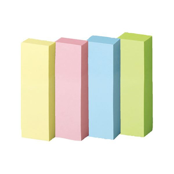 （まとめ） TANOSEE強粘着ふせん 50×15mm パステルカラー・4色 1セット（60冊：20冊×3パック） 〔×3セット〕〔代引不可〕の通販は
