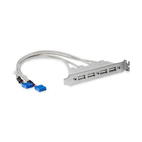 （まとめ） StarTech.com マザーボードピンヘッダー接続USB 4ポート増設変換アダプタ USB A（メス）×4-IDC10ピン（メス）×2 USBPLATE4 1本 〔...〔代引不可〕の通販は