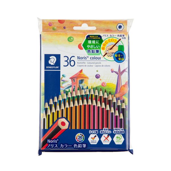 （まとめ） ステッドラーノリスカラー色鉛筆 紙ケース入 36色（各色1本） 185 CD36PB 1パック 〔×3セット〕〔代引不可〕の通販は