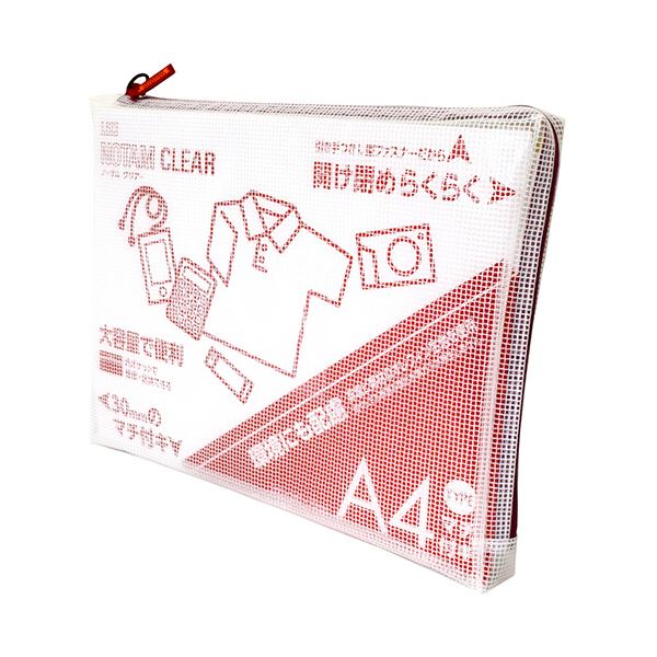（まとめ） サクラクレパスノータム クリアー A4タイプ マチ付 レッド UNCM-A4#19 1個 〔×5セット〕〔代引不可〕の通販は 9,460円