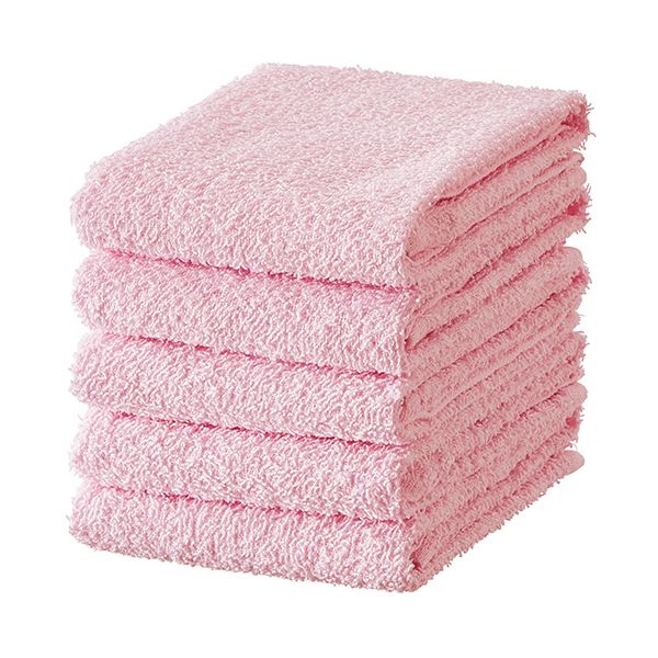 （まとめ） TANOSEEおしぼりタオル ピンク 1パック（10枚） 〔×10セット〕〔代引不可〕の通販は