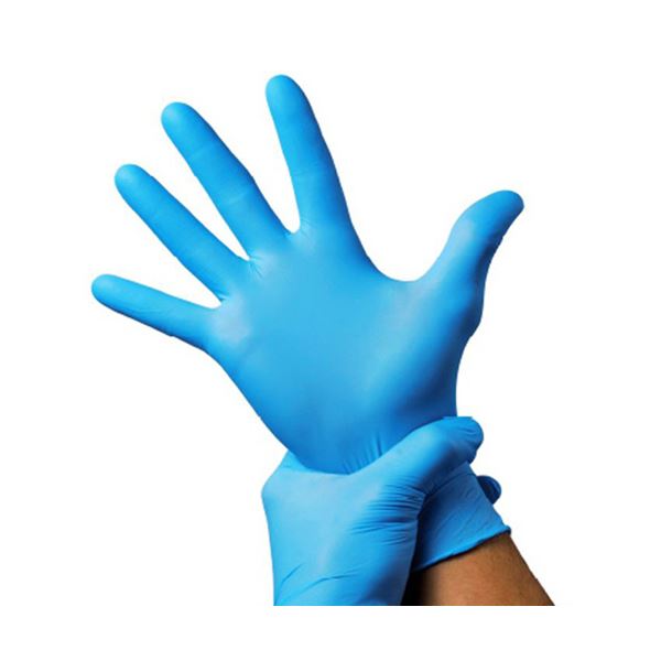 （まとめ） ニトリル手袋パウダーフリー L ブルー 1箱（100枚） 〔×5セット〕〔代引不可〕の通販は