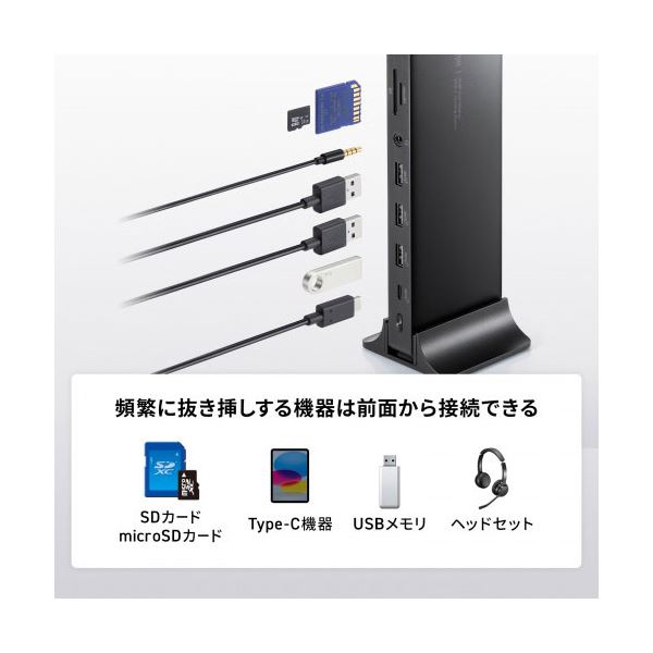 サンワサプライ ドッキングステーション 4K HDMI×2画面出力 ACアダプタ付 USB-CVDK16〔代引不可〕の通販は