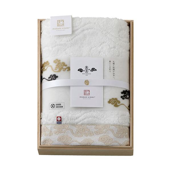 今治謹製 雲母唐長(KIRA KARACHO) 唐長文様ロングフェイスタオル(木箱入) オレンジ 約34×90cm C6053510〔代引不可〕の通販は