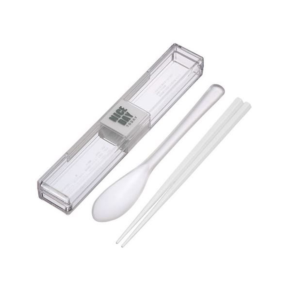 〔5セット〕 岩崎工業 とっても強いケース＆スプーン18cm箸付 ホワイト H-600WHX5〔代引不可〕の通販は 5,950円