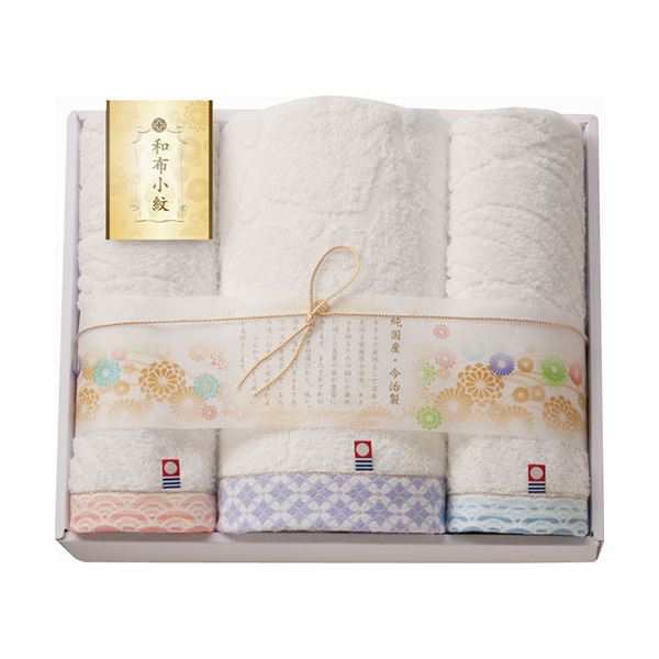 今治タオル 和布小紋 バスタオル＆フェイスタオル2P パープル バスタオル60×120cm、フェイスタオル34×75cm B1113608〔代引不可〕の通販は