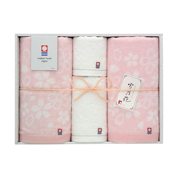 今治タオル 雪月花〜さくら〜 タオルセット バスタオル×2、フェイスタオル・ウォッシュタオル×各1 B1133598〔代引不可〕の通販は 8,500円